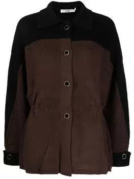B+Ab colour-block button-up cardigan, коричневый