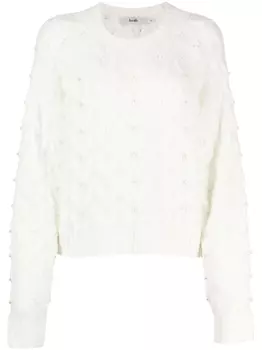 B+Ab джемпер фактурной вязки с жемчугом, белый