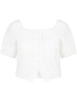 B+Ab фактурная рубашка с квадратным вырезом, белый