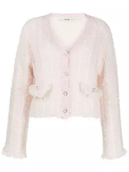 B+Ab frayed striped cardigan, розовый