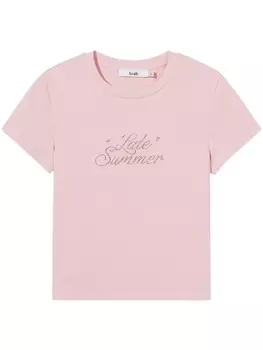 B+Ab футболка с надписью и стразами, розовый