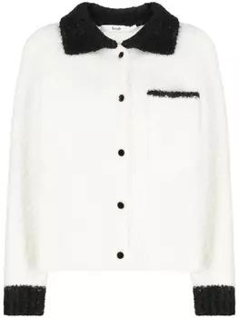 B+Ab кардиган с контрастным воротником, белый