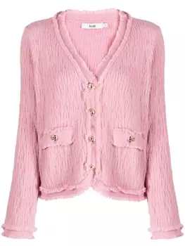 B+Ab кардиган с тиснеными пуговицами и бахромой, розовый