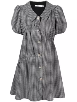 B+Ab клетчатое платье мини с воротником поло, черный