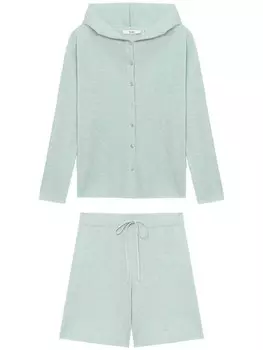 B+ab комплект из топа и шортов в рубчик, зеленый