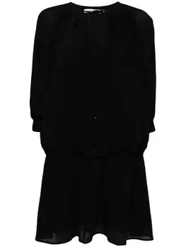 B+ab люрекс-деталь мини-платье с круглым воротом, черный