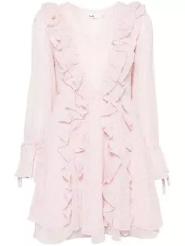 B+ab мини-платье с цветочным принтом и оборками, розовый