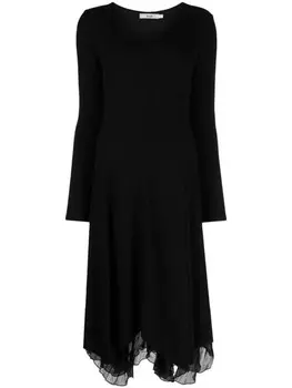 B+ab многослойное платье миди с V-образным вырезом, черный
