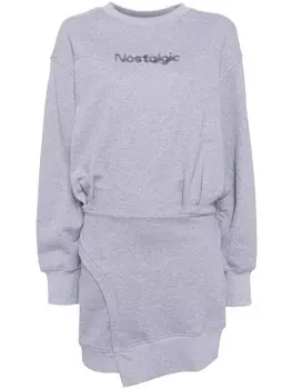 B+ab платье из джерси с надписью, серый