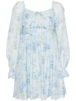 B+ab платье мини с цветочным принтом и складками, синий