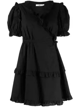 B+Ab платье с запахом и вышивкой, черный