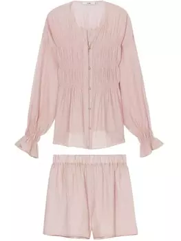 B+ab плиссированный комплект из топа и шортов, розовый