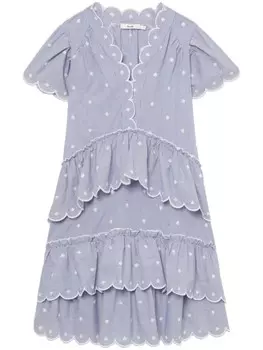 B+ab полосатое платье мини с фестонами, синий