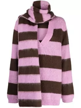 B+ab полосатый джемпер с V-образным вырезом, фиолетовый