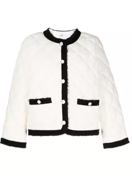 B+Ab стеганая куртка с контрастной отделкой и бахромой, белый