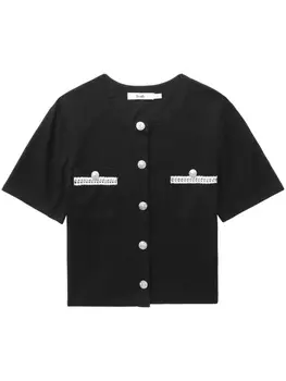 B+Ab топ с декорированными пуговицами, черный