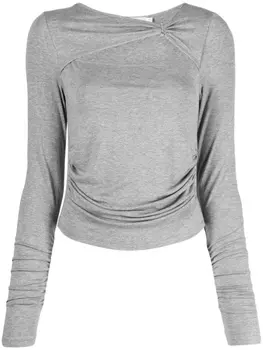 B+Ab топ с вырезом и сборками, серый