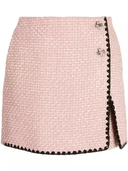 B+Ab твидовая юбка-шорты с контрастной отделкой, розовый