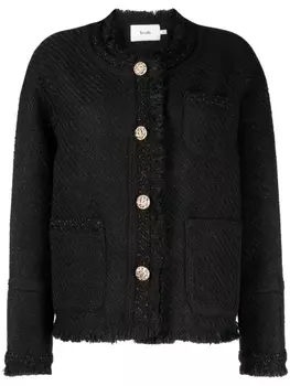 B+Ab твидовый пиджак с бахромой, черный