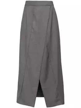 B+ab юбка миди А-силуэта с разрезом, серый