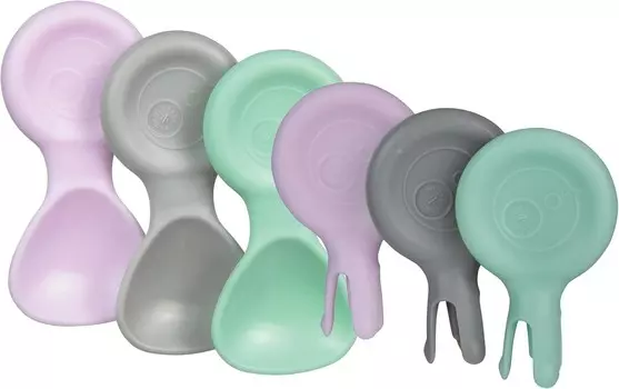 B.box Мини-набор столовых приборов (6 шт.) | Мини-ложки и столовые приборы FLORK™ для детей и малышей | Помещается в коробку для завтрака и коробку для закусок | Идеально подходит для школьных обедов