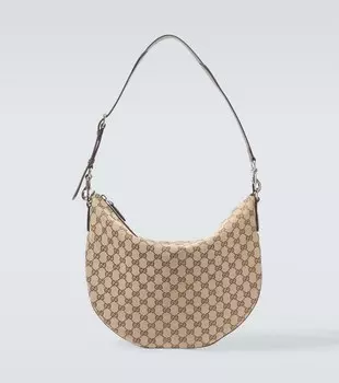 B GG Canvas Medium плечевая сумка Gucci, BE EBONY/COCOA/VRV