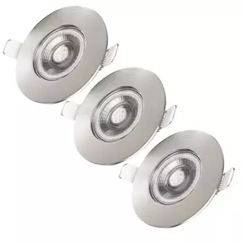 B.K.Licht ультраплоские светодиодные встраиваемые светильники для ванной комнаты, комплект из 3 шт., класс защиты IP44, с плавной регулировкой яркости, включая светодиодные лампы 9,0 см, цвет silberfarben