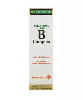 B-комплекс, сублингвальная жидкость, 2 жидких унции (59 мл), Nature's Bounty
