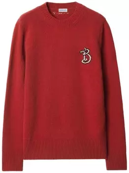 B Свитер со змеей Burberry, красный