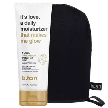 Б.тан Это любовь. Ежедневный увлажняющий бронзирующий бальзам + перчатка B.Tan