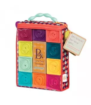 B.Toys, Набор мягких кубиков, маленький 6M+ B.Toys