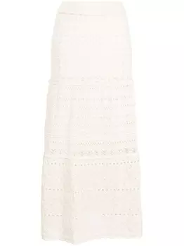 Ba&Sh ажурная юбка Josh с завышенной талией, нейтральный цвет