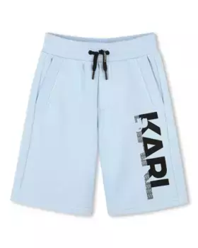 Бэби мальчик Бермудские шорты с логотипом на ноге и кулиской Karl Lagerfeld Kids, голубой