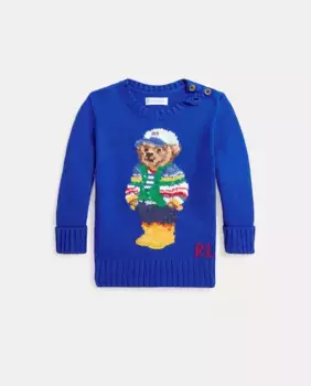 Бэби мальчик хлопок и свитер Polo Bear Polo Ralph Lauren, синий