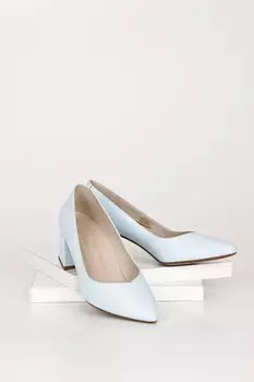 BABY BLUE Женские туфли из натуральной кожи с острым носком на среднем толстом каблуке 24170 GNDER(R)