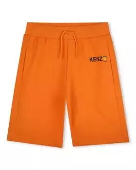 Baby boy бермудские шорты оранжевого хлопкового цвета Kenzo Kids, оранжевый