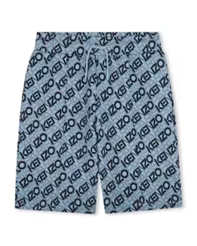 Baby boy бермудские шорты синего хлопкового цвета Kenzo Kids, голубой