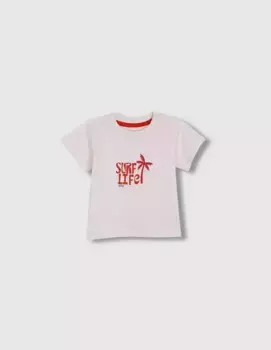 Baby boy футболка с коротким рукавом и узором спереди Gocco, белый