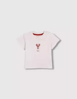 Baby boy футболка с коротким рукавом и узором спереди Gocco, белый