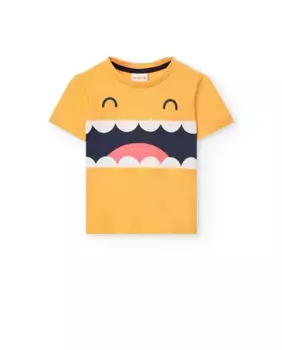 Baby boy футболка с коротким рукавом и круглым вырезом Boboli, цвет Mostaza