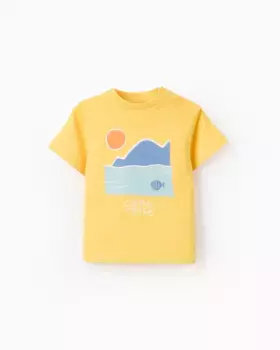 Baby boy футболка с коротким рукавом и узором спереди Zippy, жёлтый