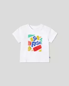 Baby boy футболка с коротким рукавом с графическим рисунком Baby El Corte Ingls, кремово-белый