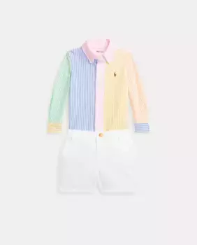 Baby Boy Хлопковая рубашка и шорты Polo Ralph Lauren, многоцветный