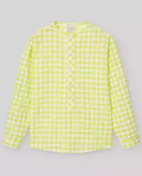 Baby boy клетчатая рубашка с круглым вырезом Волчок PAZ Rodrguez, жёлтый