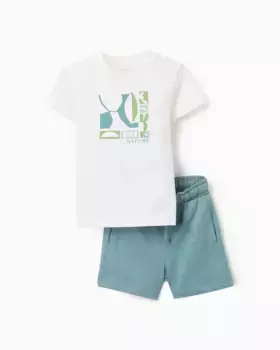 Baby boy комплект из футболки и бермудских шорт 100% хлопок Zippy, голубой
