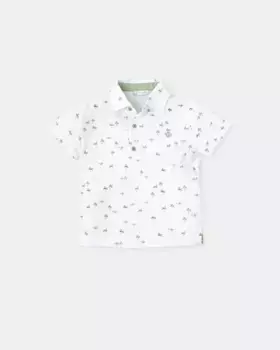 Baby boy рубашка поло с коротким рукавом и принтом ладони Tutto Piccolo, белый