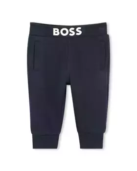 Baby boy спортивные брюки в простом черном цвете BOSS Kidswear, чёрный