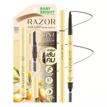 Baby Bright Карандаш для бровей Razor Sharp 0,15г. 03 Мокко Браун, Mocha Brown