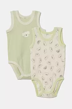 Baby Cotton Bodysuit, 2 шт. в упаковке United Colors Of Benetton, зеленый