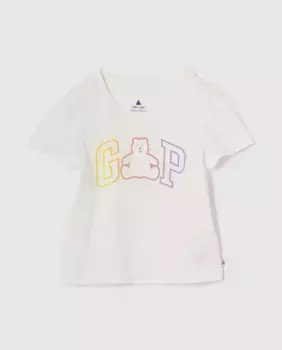 Baby girl футболка с короткими рукавами и круглым вырезом Gap, белый